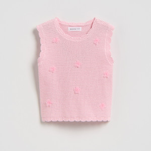 Reserved - Kötött mellény - pasztellpink - 825IE-03X
