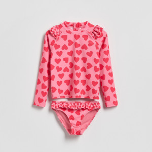 Reserved - Hosszú ujjú fürdőruha - élénkpink - 826IR-42X