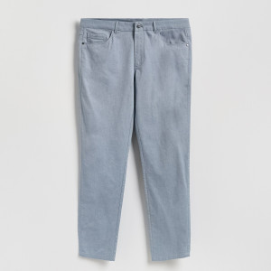 Reserved - Slim fit pamut nadrág - acélkék - 8345H-95M