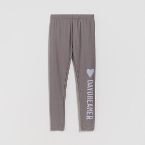 Reserved - Leggings felirattal - sötétszürke - 989FF-90X