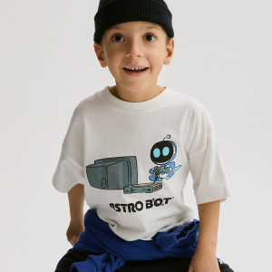Reserved - Astro Bot póló - krémszínű - 990HR-01X