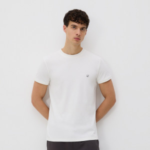 Reserved - Slim fit pamut póló - krémszínű - WC996-01X