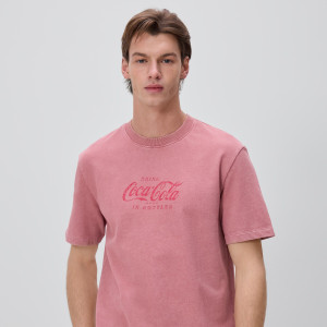 Reserved - Coca-Cola mintás póló - tört rózsaszín - WD053-39X