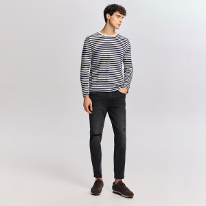 Reserved - Szaggatott skinny farmer - fekete - YV107-99J
