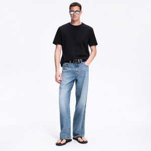 Reserved - Koptatott hatású baggy farmer - kék - YV149-55J