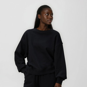 Spodnie dresowe z szerokimi nogawkami - L - czarny - damska - Reserved - 002HT-99X