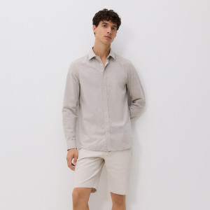 Szorty carrot regular z paskiem - 29 - beżowy - męska - Reserved - 0045V-08X