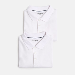 T-shirt polo 2 pack - 134 (8 lat) - biały - chłopcy - Reserved - 007IY-00X