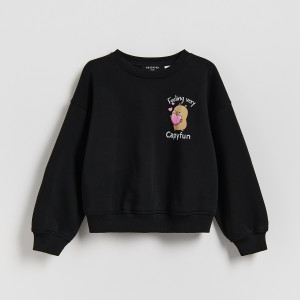 Bluza Kapibara CapyFun - 116 (5-6 lat) - czarny - dziewczynki - Reserved - 007JF-99X