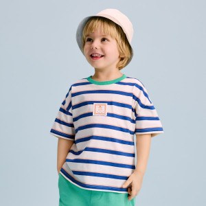 Bawełniany t-shirt w paski - 80 (9-12 m.) - złamana biel - chłopcy - Reserved - 008IT-01X