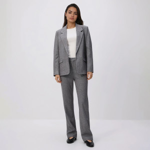 Spodnie z dodatkiem wiskozy - L - jasnoszary - damska - Reserved - 009HT-09X