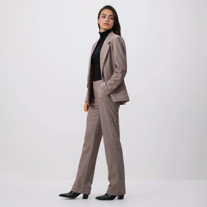 Spodnie z dodatkiem wiskozy - L - ciemnobrązowy - damska - Reserved - 009HT-89X