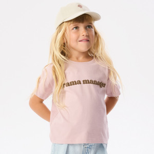 Luźny t-shirt z nadrukiem - 116 (5-6 lat) - fioletowy - dziewczynki - Reserved - 010KE-40X