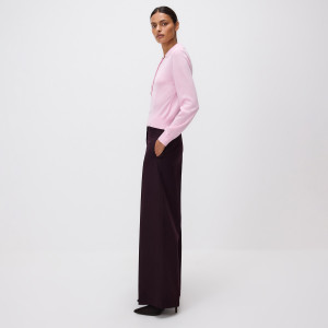 Spodnie wide leg z kantem - L - ciemnobrązowy - damska - Reserved - 011HV-89X