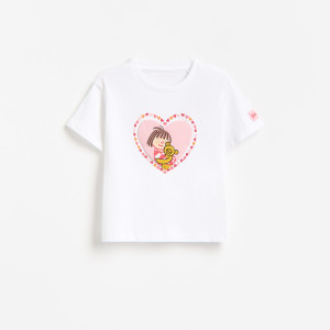 T-shirt z aplikacją Basia - 110 (4-5 lat) - złamana biel - dziewczynki - Reserved - 012KE-01X