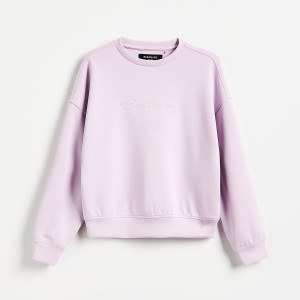 Bluza z modalem - 134/140 (8-9 lat) - lawendowy - dziewczynki - Reserved - 014JF-04X