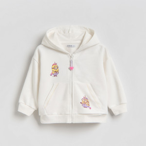 Bluza Minionki - 116 (5-6 lat) - złamana biel - dziewczynki - Reserved - 015JF-01X