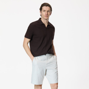 Bawełniana koszulka polo regular - XXL - ciemnobrązowy - męska - Reserved - 016JT-89X
