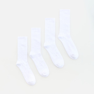 4 pack długich skarpet - 43-46 - biały - męska - Reserved - 017JE-00X