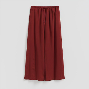 Spodnie z lyocellu - XS - karminowy - damska - Reserved - 019KK-92X