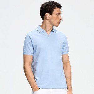 Polo regular z bawełny merceryzowanej - XXL - jasnoniebieski - męska - Reserved - 020JT-05X