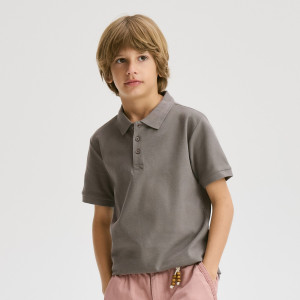 T-shirt polo - 116 (5-6 lat) - beżowy - chłopcy - Reserved - 021FH-80X