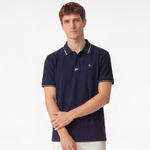 Bawełniane polo regular fit - S - granatowy - męska - Reserved - 023HM-59X
