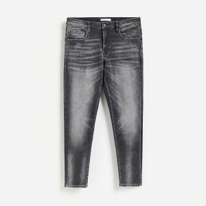 Jeansy skinny z efektem sprania - 29 - szary - męska - Reserved - 023KI-90J