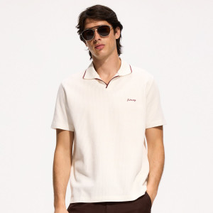 Strukturalne polo comfort fit - S - złamana biel - męska - Reserved - 024JT-01X