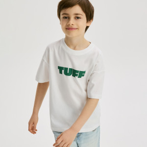 T-shirt z nadrukiem - 152 (11 lat) - złamana biel - chłopcy - Reserved - 027IT-01X