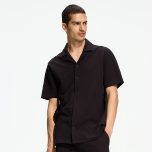 Strukturalna koszula regular fit - L - ciemnobrązowy - męska - Reserved - 027JT-89X