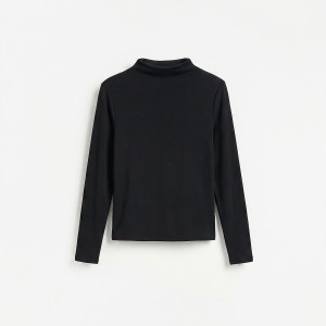 Longsleeve z modalem - XS - czarny - damska - Reserved - 036KF-99X