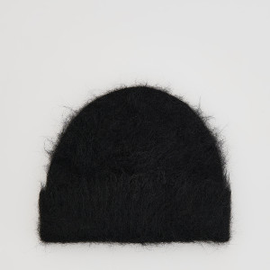 Czapka z wełną alpaki - ONE SIZE - czarny - damska - Reserved - 039IJ-99X