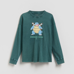 Longsleeve Pokémon - 146 (10 lat) - ciemny turkus - chłopcy - Reserved - 047II-69X