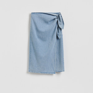 Jeansowa spódnica midi - XL - niebieski - damska - Reserved - 049FK-50J