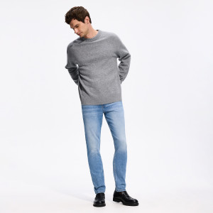 Jeansy slim fit z efektem sprania - 30/32 - niebieski - męska - Reserved - 055KI-50J