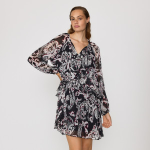 Wzorzysta sukienka mini - S - wielobarwny - damska - Reserved - 056GG-MLC