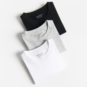 Bawełniany longsleeve 3 pack - 116 (5-6 lat) - biały - chłopcy - Reserved - 059IT-00X