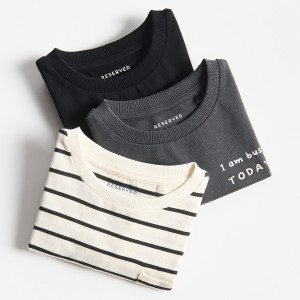 Bawełniany longsleeve 3 pack - 86 (12-18 m.) - czarny - chłopcy - Reserved - 063IT-99X