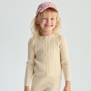 Dzianinowy kardigan - 86 (12-18 m.) - kremowy - dziewczynki - Reserved - 065KH-02X