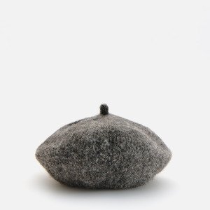 Beret z domieszką wełny - ONE SIZE - ciemnoszary - damska - Reserved - 071KS-90X