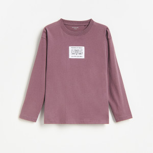 Bawełniany longsleeve - 164 (13 lat) - fioletowy - chłopcy - Reserved - 072IT-44X
