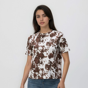 T-shirt ze zwierzęcym motywem - XL - inny - damska - Reserved - 073HT-ML1