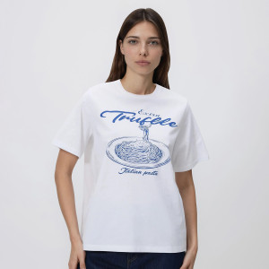 T-shirt z nadrukiem - M - biały - damska - Reserved - 080HT-00X