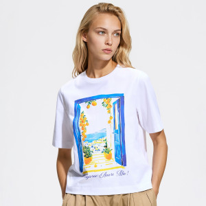 Bawełniany t-shirt z nadrukiem - XL - biały - damska - Reserved - 085HT-00X