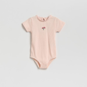 Body z krótkim rękawem - 86 (12-18 m.) - beżowy - dziewczynki - Reserved - 089HU-08X