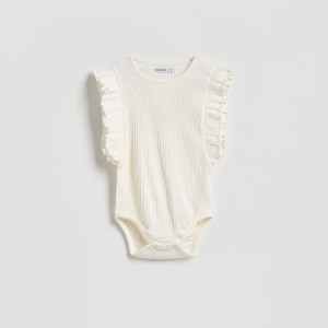 Body z falbanką - 86 (12-18 m.) - złamana biel - dziewczynki - Reserved - 091HU-01X