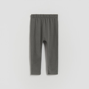Bawełniane legginsy - 80 (9-12 m.) - ciemnoszary - chłopcy - Reserved - 092FO-90X