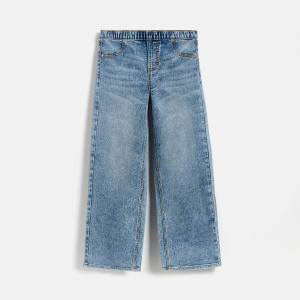 Elastyczne jeansy wide leg - 116 (5-6 lat) - niebieski - dziewczynki - Reserved - 094JU-55J