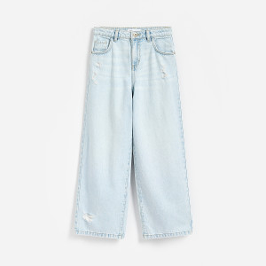 Jeansy wide leg - 134 (8 lat) - niebieski - dziewczynki - Reserved - 096JU-05J